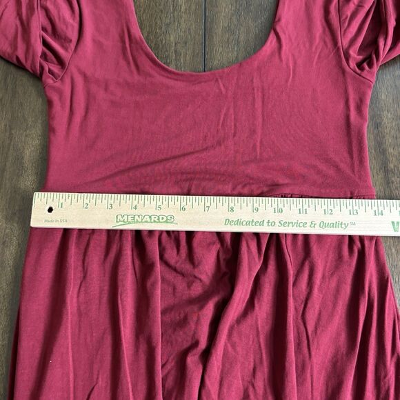 A New Day Women's Long Sleeve Knit Ballet Maxi Dress Burgundy Size Small - NEW! - Picture 8 of 13